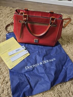Dooney & Bourke Red Pebbled Leather Satchel
